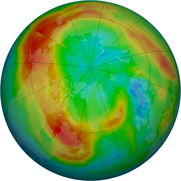 Arctic ozone map for 07 March 1997